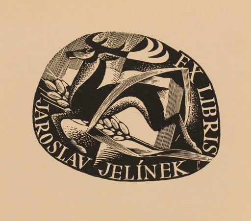 Exlibris by Vojtech Cinybulk from Czech Republic for Jaroslav Jelinek - Fauna 