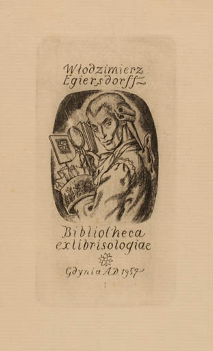 Exlibris by Vojtech Cinybulk from Czech Republic for Wlodzimierz Egiersdorff - Man 