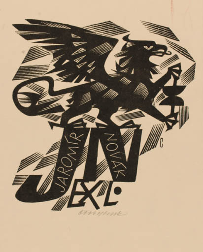 Exlibris by Vojtech Cinybulk from Czech Republic for Jaromir Novak - Pegasus 