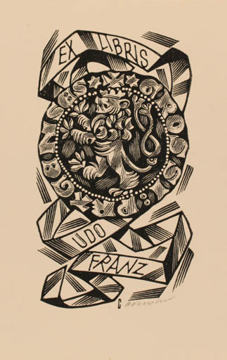 Exlibris by Vojtech Cinybulk from Czech Republic for Udo Franz - Heraldry 