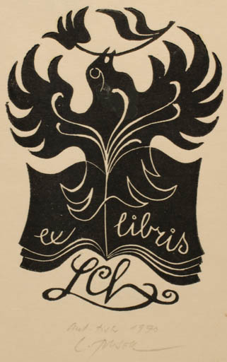 Exlibris by Ladislav Rusek from Czech Republic for ? L. Ch. - Book Bird 