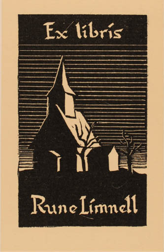 Exlibris by Jan Borja from Sweden for Rune Limnell - Church 