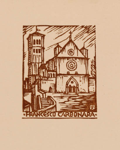 Exlibris by Otto Feil from Austria for Francesco Carbonara - Church 