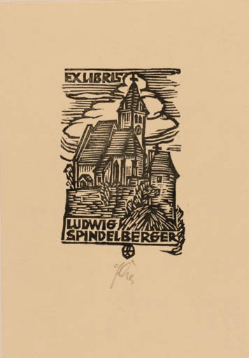 Exlibris by Otto Feil from Austria for Ludwig Spindelberger - Church 