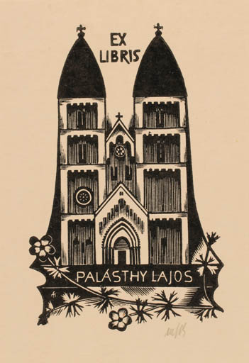 Exlibris by Dr. Otakar Marik from Czech Republic for Palásthy Lajos - Church 