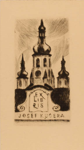 Exlibris by Antonin Homolka from Czech Republic for Josef Kucera - Church 