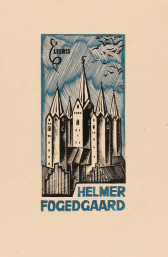 Exlibris by Vladimir Kopylov from Russia for Helmer Fogedgaard - Church 