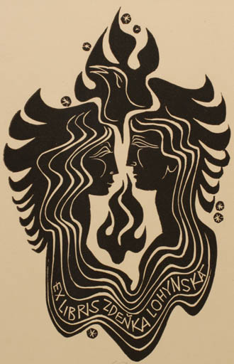 Exlibris by Ladislav Rusek from Czech Republic for Zdenka Lohynska - Couple Romance 