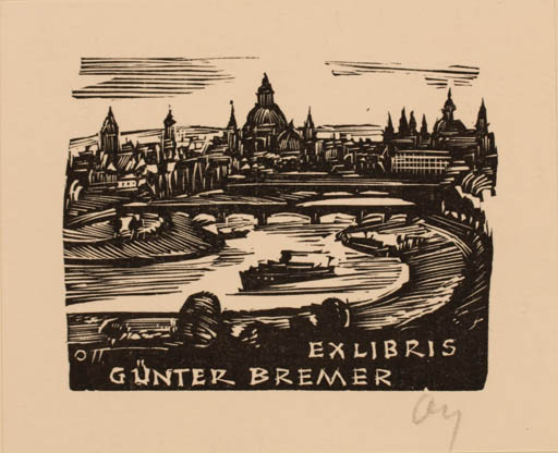 Exlibris by Herbert S. Ott from Germany for ünter Bremmer - City 