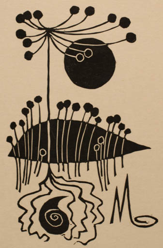 Exlibris by Ladislav Rusek from Czech Republic for ? M. - Flora Scenery/Landscape 