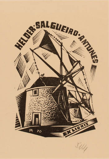 Exlibris by Antal Fery from Hungary for Helder Salgueiro Antunes - Mill 