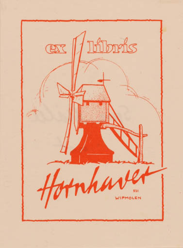 Exlibris by Hans Chr. Hornhaver from Denmark for Hans Chr. Hornhaver - Mill 