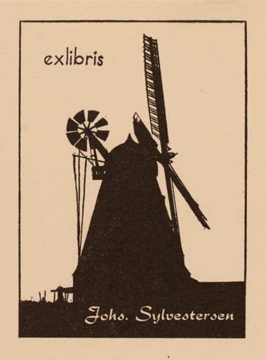 Exlibris by Reinholdt Madsen from Denmark for Johs. Sylvestersen - Mill 