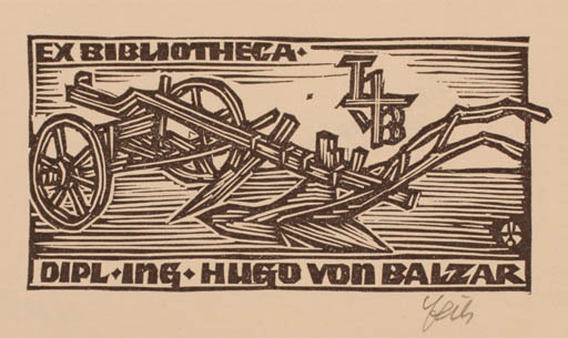 Exlibris by Otto Feil from Austria for Hugo Von Balzar - 