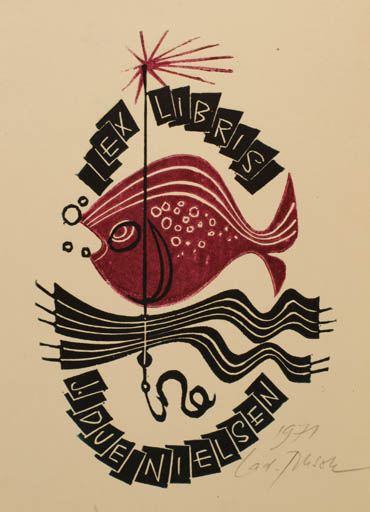 Exlibris by Ladislav Rusek from Czech Republic for Johan Due Nielsen - Fish 