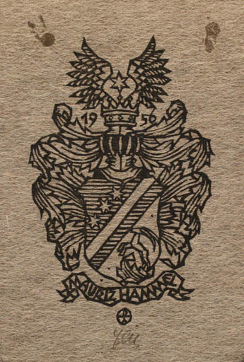 Exlibris by Otto Feil from Austria for Mauriz Hammel - Heraldry 