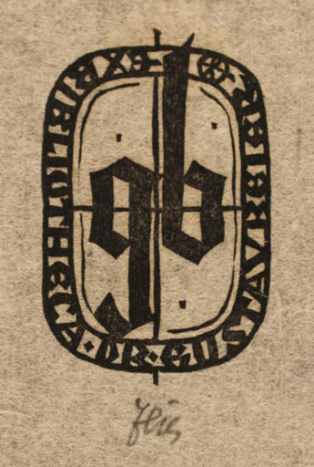 Exlibris by Otto Feil from Austria for Dr. Gustav Beier - Monogram 