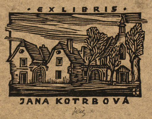 Exlibris by Otto Feil from Austria for Jana Kotrbova - City 