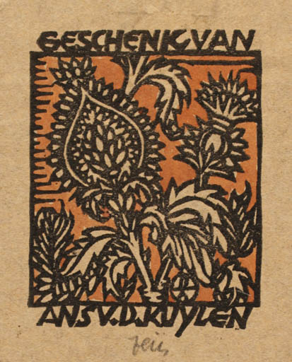 Exlibris by Otto Feil from Austria for Ans van der Kuylen - Flora 