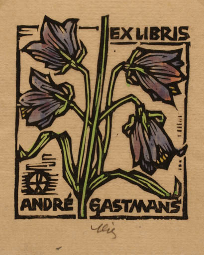 Exlibris by Otto Feil from Austria for André Gastmans - Flower 