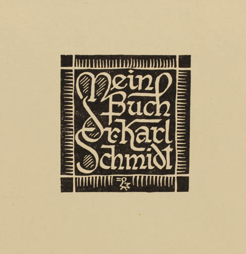 Exlibris by Max Kislinger from Austria for Karl Schmidt - Text/Writing 