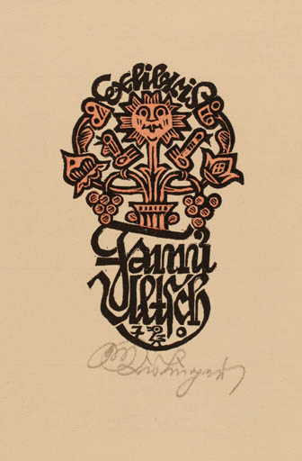 Exlibris by Max Kislinger from Austria for Jenni Ulltfch - 