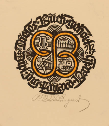 Exlibris by Max Kislinger from Austria for Edvard Barth - Monogram 