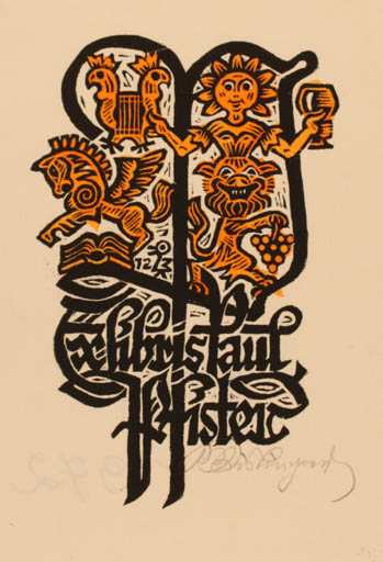 Exlibris by Max Kislinger from Austria for Paul Pfister - 