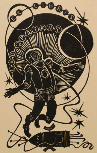 Exlibris by Ladislav Rusek from Czech Republic for Lad. Opatrny - Cosmos Technology 