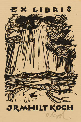 Exlibris by Rudolf Koch from Germany for Jrmhilt Koch - Scenery/Landscape 