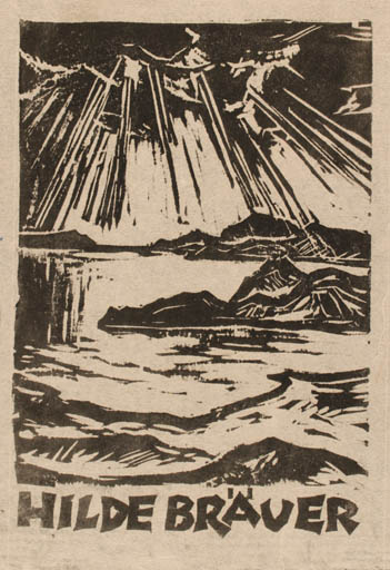 Exlibris by Rudolf Koch from Germany for Hilde Bräuer - Scenery/Landscape 