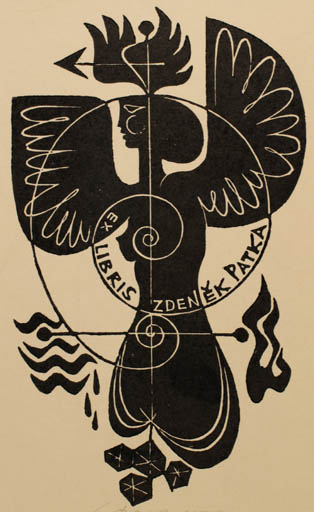 Exlibris by Ladislav Rusek from Czech Republic for Zdenek Patka - Abstract Angel 