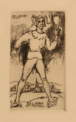 Exlibris by Rudolf Koch from Germany for Otto Holl - Man 