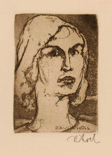 Exlibris by Rudolf Koch from Germany for Paula Holl - Portrait 