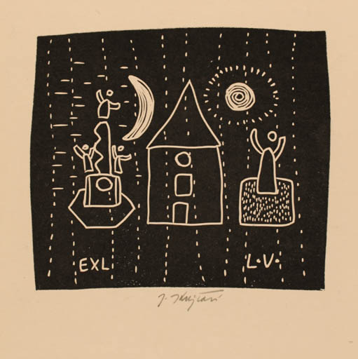 Exlibris by Jana Krejcova from Czechoslovakia for Ladislav Vele - 