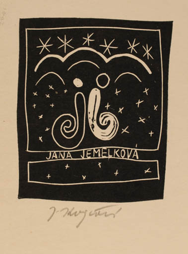 Exlibris by Jana Krejcova from Czechoslovakia for Jana Jemelkova - 