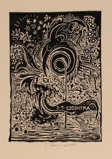 Exlibris by Jana Krejcova from Czechoslovakia for Josef Tadeusz Czosnyka - 