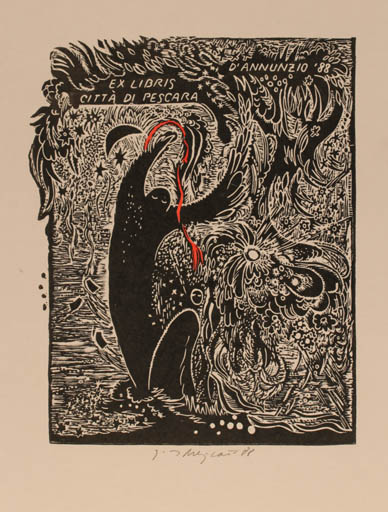 Exlibris by Jana Krejcova from Czechoslovakia for Citta Di Pescara - 