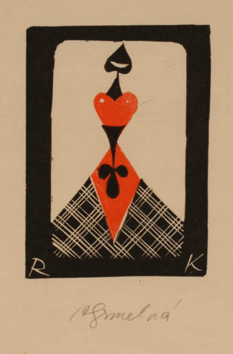 Exlibris by Anna Grmelova from Czech Republic for R. K. - Sport/game 