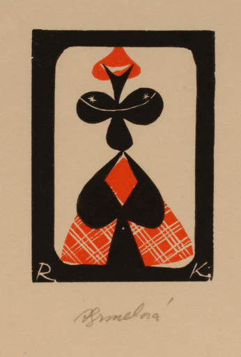 Exlibris by Anna Grmelova from Czech Republic for R. K. - Sport/game 