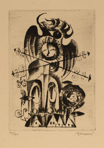 Exlibris by Anna Grmelova from Czech Republic for Vladislav Kohout - Abstract 