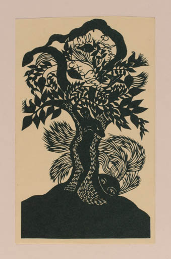 Exlibris by Anna Grmelova from Czech Republic for Lilly Pugholm - Tree 