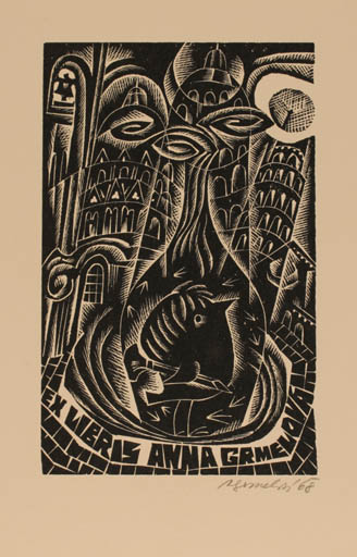 Exlibris by Anna Grmelova from Czech Republic for Anna Gremelova - 