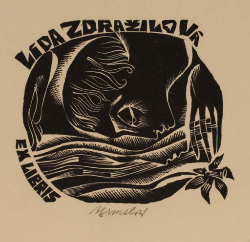 Exlibris by Anna Grmelova from Czech Republic for Lida Zdrazilova - 