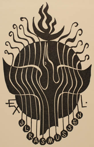 Exlibris by Ladislav Rusek from Czech Republic for Jørgen Lindhardt Rasmussen - Abstract Bird 