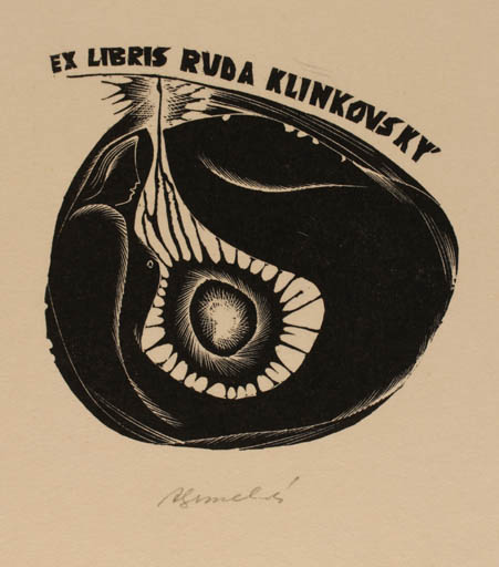 Exlibris by Anna Grmelova from Czech Republic for Ruda Klinkovsky - 