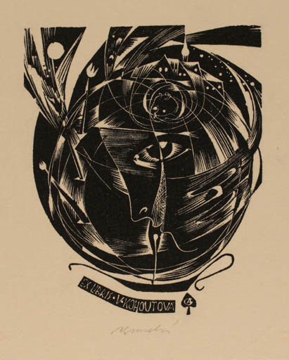 Exlibris by Anna Grmelova from Czech Republic for V Kohoutova - 