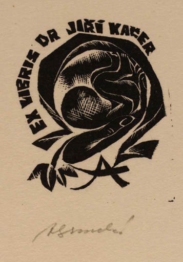 Exlibris by Anna Grmelova from Czech Republic for dr.Jiri Kacer - 