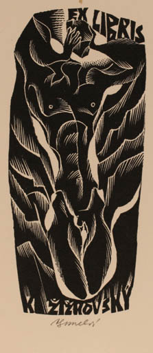 Exlibris by Anna Grmelova from Czech Republic for Karel Zizkovsky - Abstract Man 