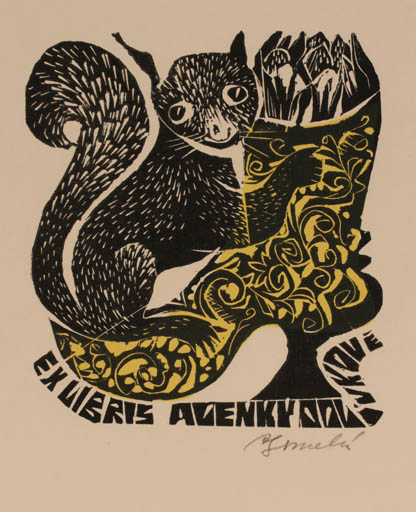 Exlibris by Anna Grmelova from Czech Republic for ? ? - Fauna 